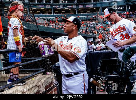 This is a 2023 photo of first base coach Anthony Sanders of the Orioles  baseball team. This image reflects the Orioles active roster as of  Thursday, Feb. 23, 2023, in Sarasota, Fla.