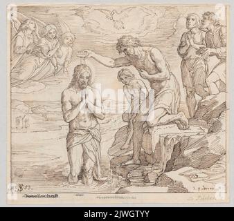 The Baptism of Christ; verso: Presentation of Christ at the Temple. Schnorr von Carolsfeld, Julius (1794-1872), draughtsman, cartoonist Stock Photo