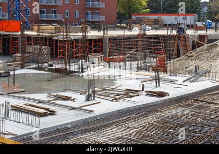Ground floor of a construction site. Quebec,Canada Stock Photo