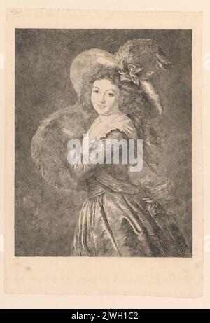 La Dame au Manchon, state II. Jasiński, Feliks Stanisław (1862-1901), graphic artist, Vigée-LeBrun, Elisabeth Louise (1755-1842), painter Stock Photo