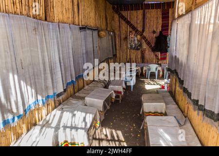 LALIBELA, ETHIOPIA - MARCH 29, 2019: Local cafe in Lalibela village, Ethiopia Stock Photo