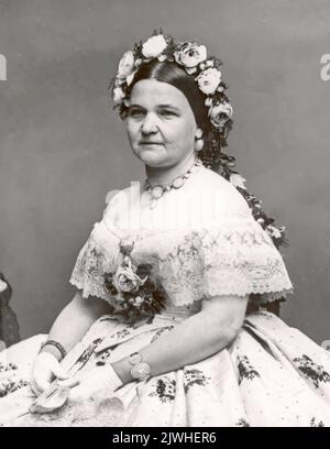 Mary Todd Lincoln, wife of Abraham Lincoln, in 1861 when she was 43 yrs old. Stock Photo
