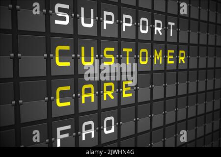 Customer care buzzwords on digitally generated black mechanical board Stock Photo