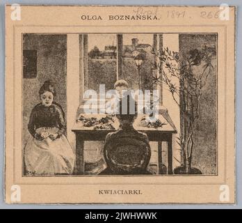 Reproduction of a painting: Boznańska, Olga (1865-1940), Flower-sellers; from: "Świat" 1891, 266. Husnik & Häusler (Praga ; zakład reprograficzny ; 1888-1936), reproduction atelier, Świat (Kraków ; czasopismo ; 1888-1895), publisher Stock Photo