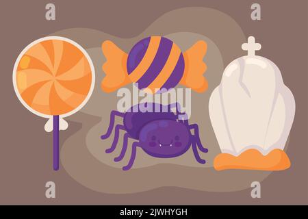 halloween miscellaneous, icon set Stock Vector