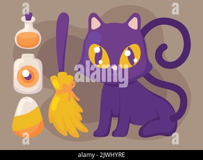 set of halloween miscellaneous Stock Vector