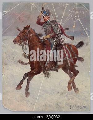 Reproduction of a painting: Chełmiński, Jan (1851-1925), mounted soldier; excerpt from an album. unknown, publisher Stock Photo