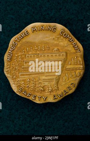 Gold Homestake Mining Company Safety Award - Lead, South Dakota USA Mining History Stock Photo