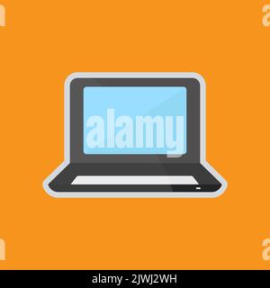 Laptop icon. Icon related to electronic, technology. flat icon style. Suitable for stickers and prints. Simple design editable Stock Vector
