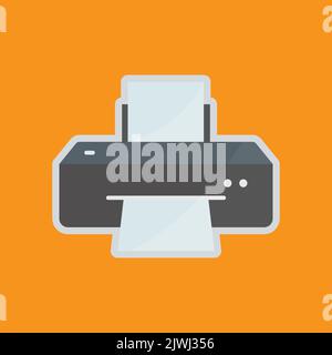 Printer icon. Icon related to electronic, technology. Flat icon style. Suitable for stickers and prints. Simple design editable Stock Vector