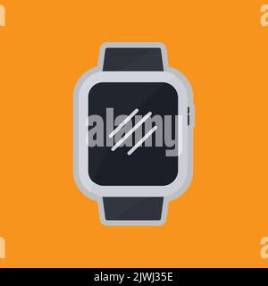 Smart watch icon. Icon related to electronic, technology. Flat icon style. Suitable for stickers and prints. Simple design editable Stock Vector