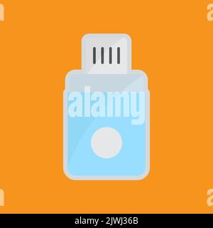 USB Flashdisk icon. Icon related to electronic, technology. Flat icon style. Suitable for stickers and prints. Simple design editable Stock Vector