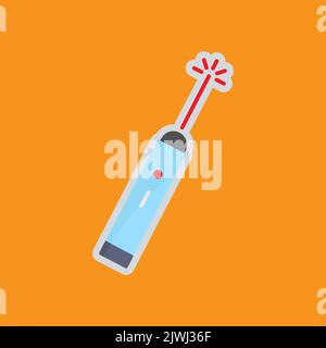 Pointer laser icon. Icon related to electronic, technology. Flat icon style. Suitable for stickers and prints. Simple design editable Stock Vector