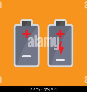 Battery icon. Icon related to electronic, technology. Flat icon style. Suitable for stickers and prints. Simple design editable Stock Vector