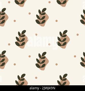 Vector Illustration light leaf pattern with abstract spots Stock Vector