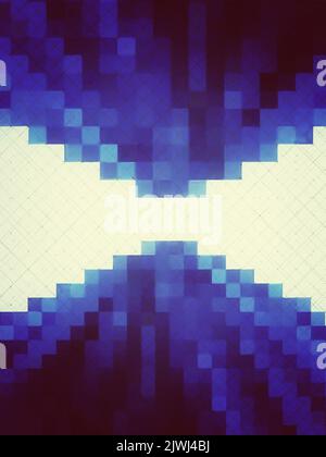 Pixel art. Symmetry in blue. Stock Photo
