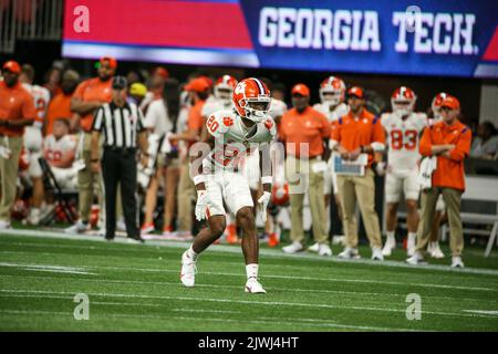 Atlanta, GA - SEPTEMBER 05: Clemson Tigers cornerback Nate Wiggins (20) during the Chick-Fil-A Kickoff Game between Clemson vs Georgia Tech game on Monday September 5, 2022 in Atlanta, GA. (Jevone Moore/Image of Sport) Stock Photo