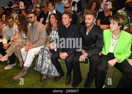 Dior Fashion week: David Beckham, Cruz Beckham,  Naomi Campbell, Jessica Biel, Justin Timberlake, J Balvin, Olivier Rousteing, Orelsan,  Russell Stock Photo