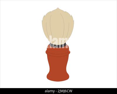 Shaving brush. Simple element Foam Brush. Barber symbol silhouette isolated on white background.  Vector illustration for Website page and mobile app Stock Vector