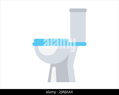 White ceramic toilet. Modern toilet in flat style. Vector illustration Stock Vector