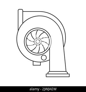 Symbol of a car Turbocharger on an isolated background. Vector illustration. Stock Vector