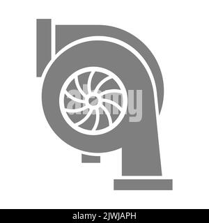 Symbol of a car Turbocharger on an isolated background. Vector illustration. Stock Vector