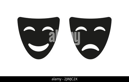 Tragedy and comedy vector icon on white background Stock Vector