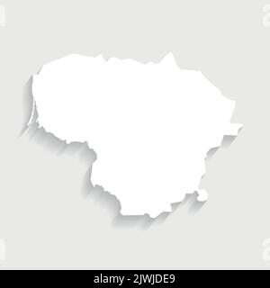 Simple white Lithuania map on gray background, vector, illustration, eps 10 file Stock Vector
