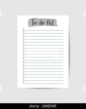 To do list vector planning task concept paper sheets with check box illustration Stock Vector