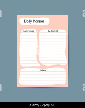 Daily planner template minimalist planners with Clear and simple bubble speech style printable to do list. Stock Vector
