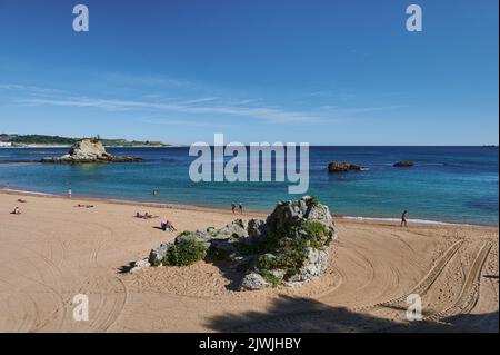 Summer view of the El Camello beach, Santander, Cantabria, Spain, Europe Stock Photo