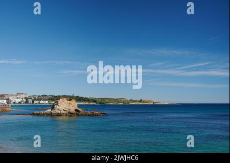 Summer view of the El Camello beach, Santander, Cantabria, Spain, Europe Stock Photo