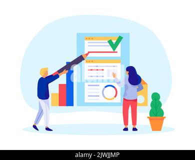 Kanban project management, business concept in company Stock Vector