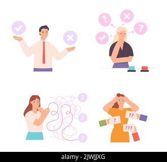Make decision concept, right and wrong solution Stock Vector