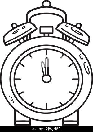Alarm Clock Isolated Coloring Page for Kids Stock Vector Image & Art ...