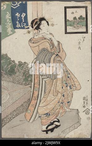 Mimawari (Mimawari), from the series 'Eight Views of Edo' (Edo hakkei no uchi). Nishimuraya, Yohachi (Eijudô) (c. 1751-1869), Utagawa, Kunisada I (1786-1864), graphic artist Stock Photo