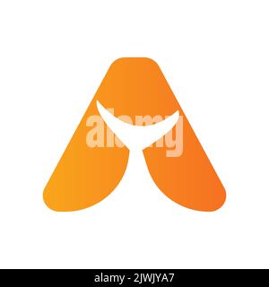 Letter A Whale Tail Logo Vector Template. Whale Tail Concept On Sea Water Element Stock Vector