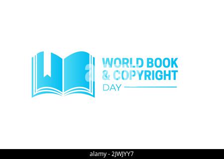 World Book and Copyright Day Logo Icon Isolated on White Background Stock Vector