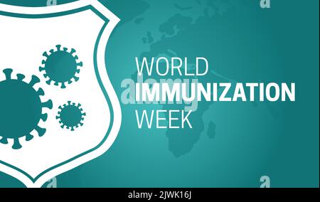 World Immunization Week Vector Illustration Background Design Stock Vector