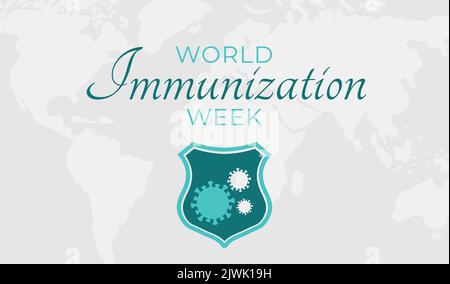 World Immunization Week Vector Illustration Background Banner Stock Vector