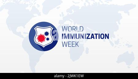 Blue World Immunization Week Illustration Background Design Stock Vector