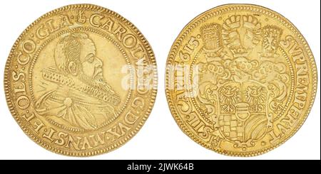 6 ducats (thaler stamp). Tuchmann, Hans (1614-1623), creator, Karol II (książę oleśnicki ; 1587-1617), ruler Stock Photo