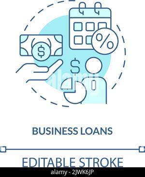 Business loans turquoise concept icon Stock Vector