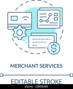 Merchant services turquoise concept icon Stock Vector
