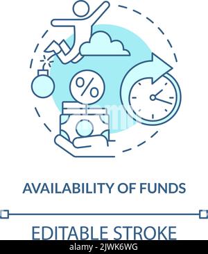 Availability of funds turquoise concept icon Stock Vector