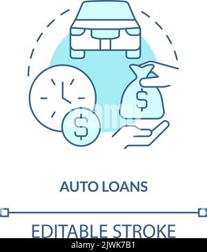 Auto loans turquoise concept icon Stock Vector