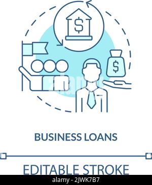 Business loans turquoise concept icon Stock Vector