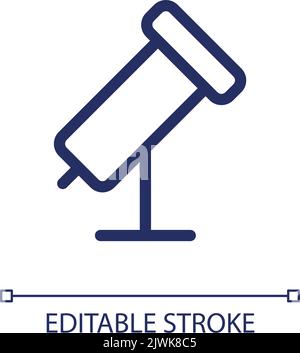 Telescope pixel perfect linear ui icon Stock Vector