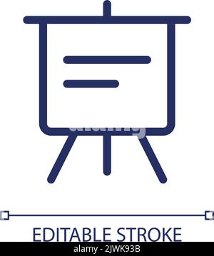 Portable presentation board pixel perfect linear ui icon Stock Vector