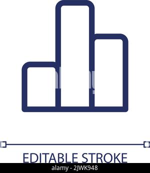Column graph pixel perfect linear ui icon Stock Vector